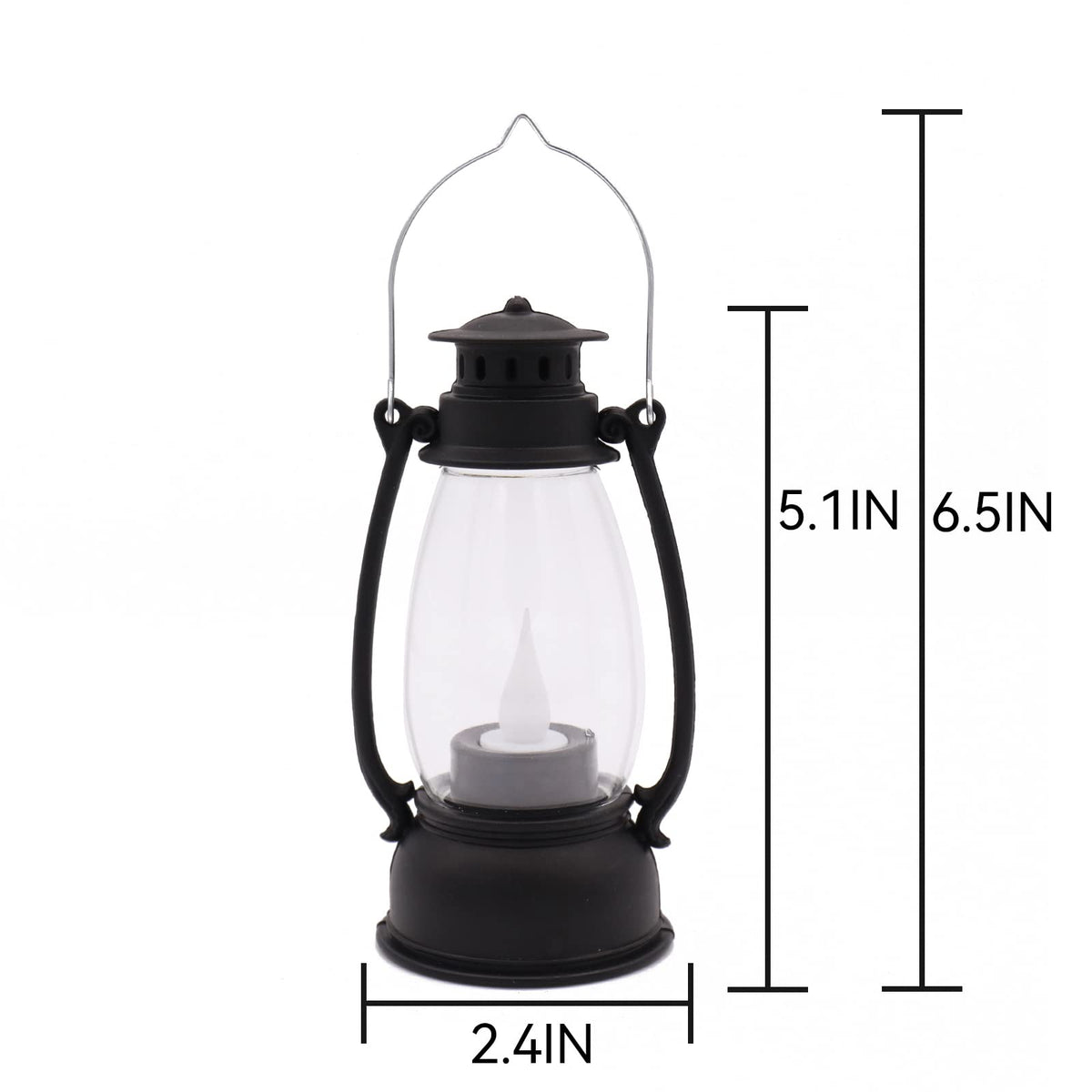 Reperla 5.1 inch Mini Lanterns 6-Pcs LED Candle Small Lanterns Decorative Indoor Outdoor Hanging Light Ornaments Home Decor for Weddings Western Camping Party Halloween Christmas Decorations