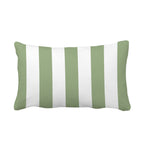 Leaveland Sage Green and White Stripe Set of 2 12x20 Inch Cotton Polyester Rectangle Throw Pillow Cover Decorative Soft Lumbar Cushion Case Slipcover Home Decor Bed Couch Sofa Accent Pillowcase Sham
