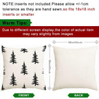 RABUSOFA Christmas Pillow Covers 18x18 inch Set of 2 Indoor Outdoor Waterproof Christmas Decor Tree Decorative Throw Cushion Cases Winter Xmas Holiday Decoration for Couch Patio