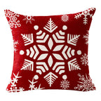 Andreannie Set of 4 Merry Christmas Snowflake Let It Snow Baby It's Cold Outside Red Deer Cotton Linen Decorative Pillow Cover Cushion Case for Sofa Bed Couch Home Decor Square 18 inches