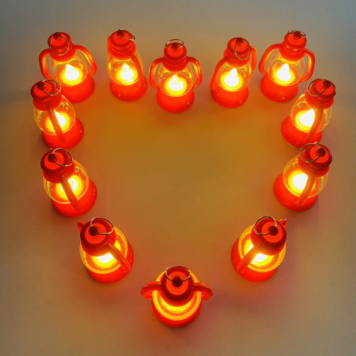 WANGMINGTU 12 Pack Mini Lantern with 4" Flickering LED Candle, Vintage Lanterns Ornaments Table Centerpiece Halloween Western Party Christmas Tree Decorations…