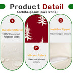 RABUSOFA Christmas Pillow Covers 18x18 inch Set of 2 Indoor Outdoor Waterproof Red Christmas Decor Tree Decorative Throw Cushion Cases Winter Xmas Holiday Decoration for Couch Patio