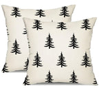 DFXSZ Christmas Pillow Covers 18x18 inch Set of 2 Christmas Tree Decorative White Throw Pillow Covers Winter Famliy Decoration for Home Couch TH-30A18