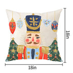 MFGNEH Christmas Pillow Covers 18x18 Merry Christmas Nutcracker Decoration Holiday Farmhouse Christmas Winter Decor Throw Cushion Case for Home Couch