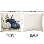 MAZSHTTD Pillow Cover Fall Blue Pumpkin Throw Pillow Covers 18x18 Inch Set of 2 Fall Autumn Decorations for Home Farmhouse Thanksgiving Halloween Pillow Case for Couch Sofa