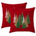 RABUSOFA Christmas Pillow Covers 20x20 Inch Tree Christmas Decorations Red Velvet Christmas Throw Pillow Cases Xmas Christmas Decor Winter Decorative Pillows for Couch Holiday Soft Gold