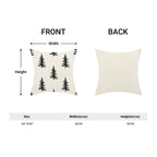 CXMEIFLY Christmas Pillow Covers 20x20 Inch Set of 2 Cream Black Christmas Tree Decor Throw Pillows Winter Xmas Holiday Outdoor Cushion Cases for Couch Bed Decorations