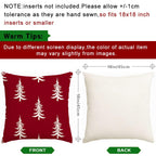 RABUSOFA Christmas Pillow Covers 18x18 inch Set of 2 Indoor Outdoor Waterproof Red Christmas Decor Tree Decorative Throw Cushion Cases Winter Xmas Holiday Decoration for Couch Patio
