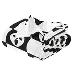 YWZDS Spooky Face Throw Blanket, Black and White Checkered Pattern, Halloween Ghost Blankets Fuzzy Gifts for Sofa Couch Bedroom (40 * 50 inch)