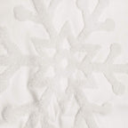 HUAGUOGUO 18 x 18 Inch 2PCs Embroideried Pillowcase，Christmas Holiday Falling Snowflake Cotton Linen Throw Pillow Cover Cushion Home Sofa Bed Car Decorative (White)