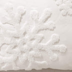 HUAGUOGUO 18 x 18 Inch 2PCs Embroideried Pillowcase，Christmas Holiday Falling Snowflake Cotton Linen Throw Pillow Cover Cushion Home Sofa Bed Car Decorative (White)
