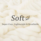 decorUhome Christmas Soft Fleece Cream White Throw Blanket for Couch, Cozy Fluffy Plush Flannel Striped Blanket for Sofa Bed, Lightweight Decorative Ribbed Fuzzy Blanket for Woman, 50x60 Inches