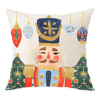 MFGNEH Christmas Pillow Covers 18x18 Merry Christmas Nutcracker Decoration Holiday Farmhouse Christmas Winter Decor Throw Cushion Case for Home Couch