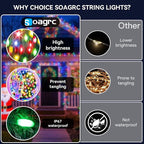 Outdoor Christmas Lights, 600LEDs 197FT Christmas Tree String Lights, IP67 Waterproof 11 Modes Warm and Multicolor Holiday Lights with Remote for House Yard Xmas Decorations