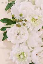 WELL KNOWN Fall & Winter White Wreaths for Front Door, Silk Aritificial Peony Wreath for Front Door Porch, Indoor Wall Window Home Decor, Farmhouse Thanks Giving Christmas Party Wediing Decor & Gift