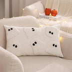 Tosleo Halloween Throw Pillow Covers 12x20 inch Set of 2 Halloween White Ghosts Embroidered Pillow Cases Thanksgiving Home Party Fall Decor Pillowcases Lumbar Cushion Covers for Spooky Season