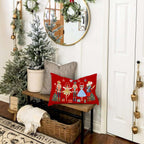 Rguct Christmas Pillow Covers 12x20 Inch Red Nutcracker Christmas Decor Winter Holiday Party Cushion Case Decoration for Sofa Couch