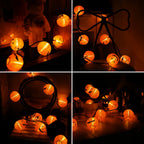 PASUTO Halloween Decorations Light Halloween Pumpkin Lantern String Lights, 10 Pack Jack O Lanterns Pumpkins Lights Plug in, 8.5FT Mini Pumpkin Light Connectable Indoor/Outdoor Halloweens Decorations