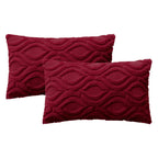 MIULEE Christmas Wine Red Throw Pillow Covers 12x20 Inch, Soft Winter Plush Faux Wool Couch Pillow Covers Set of 2 Decorative Farmhouse Boho Throw Pillows for Sofa Living Room Bed