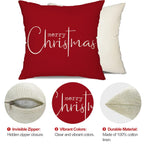 DFXSZ Christmas Throw Pillow Covers 20x20 Inch Set of 2 Merry Christmas Farmhouse Decorations Believe Holiday Decor Throw Cushion Case for Home Couch