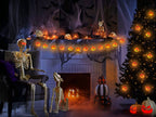 Runleo Halloween Decorations Pumpkin String Lights, 30 LED 16.4 FT 8 Modes Timer 3D Waterproof Orange Jack-O-Lantern Battery Operated Decorative Twinkle Lights for Indoor Bedroom Camper Party Decor