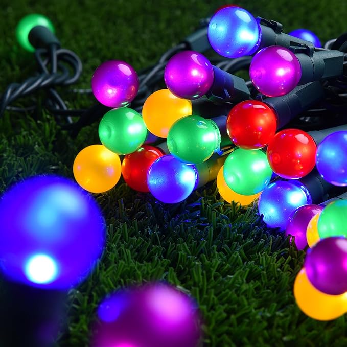 Christmas Lights Outdoor 19Ft 70 LED Chritmas Globe String Lights with Pearlized Glass Bulb UL Certified Christmas Tree Lights for Tree Decor