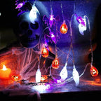 Halloween Fairy Lights,Waterproof Pumpkin Bat Ghost Battery Powered Lights, 16ft 30LEDs with Remote Control, String Light for Windows, Indoor Outdoor Decorations, Halloween Party Decorations