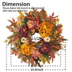 WANNA-CUL 24 Inch Fall Harvest Front Door Wreath Autumn Thanksgiving Decor