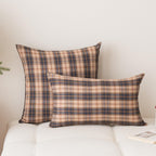 Huierxun Christmas Pillow Covers 18x18 Set of 2, Christmas Decorations Scottish Tartan Plaid Throw Pillow Cases Farmhouse Decorative Square Cushion Case for Sofa Couch Home Decor (Plaid F,18''x18'')