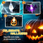Halloween Fairy Lights,Waterproof Pumpkin Bat Ghost Battery Powered Lights, 16ft 30LEDs with Remote Control, String Light for Windows, Indoor Outdoor Decorations, Halloween Party Decorations