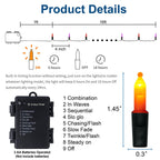 WATERGLIDE 50 LED Outdoor Halloween Lights, 16 FT Mini String Light with 8 Modes, Waterproof Battery Operated Tree Lights for Indoor Outdoor Patio Garden Party Wedding Decoration, Orange & Purple