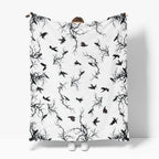 Horaldaily Halloween Flannel Blanket Throw, Crow Tree Soft Fuzzy Plush Cozy Fleece Blankets for Couch Sofa Bed Lounging, Ideal Gifts for Kids Adults Wife Self, 50x60