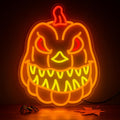 Pumpkin Neon Sign for Wall Decor, Spooky Pumpkin LED Wall Light, Fall Decor for Bedroom – USB Powered Dimmable Accent for Kids’ Room, Game Room, Bar, Halloween Party, Seasonal Holiday Gift