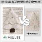 MIULEE Christmas Tree Decorative Pillow Covers Faux Fur Wool Throw Pillows Soft Plush Cushion Covers Set of 2 Xmas Home Decor Winter Holiday for Sofa Couch Livingroom Bed 18x18 Inch Cream