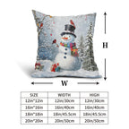 Evlaschin Snowman Pillow Covers Set of 2 Winter Snowflakes Birds Christmas Decorative Throw Couch Pillowcases Cotton Linen Double Sided 20x20 Inches Xmas Trees Holiday Indoor Outdoor Cuchion Covers