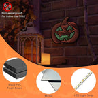 Halloween Pumpkin Night Lights, 12.2" x 16.54" 3D Infinite Mirror Pumpkin Light, LED Lighted Halloween Indoor Decoration for Kids Party Windows Doors Walls, Battery/USB & Plug-in Lights Sign