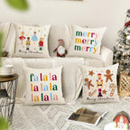 Christmas Pillow Covers 18x18 Inch Set of 4 Nutcracker Christmas Decorations Gold Gingerbread Merry Christmas Throw Pillow Cases Xmas Outdoor Winter Decor Decorative Pillows for Couch Holiday Party