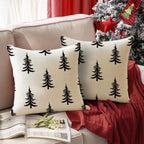 RABUSOFA Christmas Pillow Covers 18x18 inch Set of 2 Indoor Outdoor Waterproof Christmas Decor Tree Decorative Throw Cushion Cases Winter Xmas Holiday Decoration for Couch Patio