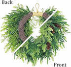 20 inch Christmas Wreath for Front Door- Indoor and Outdoor, Artificial Christmas Wreath Decorated with Pine Cones and Cypress Trees, Rural Farmhouse Holiday Wreath Decoration