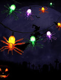 Halloween Spider Lights, 12ft 20 LED Plug in Glitter Spider String Lights, UL Certified, for Indoor Outdoor Halloween Decorations, Party, Porch, Yard