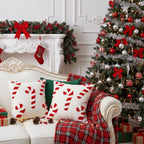 AYGXU Christmas Pillow Covers-Christmas Decor,2 Packs Candy Cane Pillows 18 * 18in,Throw Pillows for Couch for Bedroom Sofa Living Room