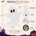 InnovTools Halloween Ghost Decorations Light Up Ghost LED Marquee Sign Cute Battery Operated Night Lights for Halloween Party Indoor Bedroom Kitchen Tabletop Mantel Home Wall Decor Party Gifts (2 Pcs)