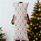 Mancheng-zi Coquette Bow Candy Cane Christmas 20x54 Body Pillow Cover Pillowcase with Zipper, Preppy Girly Christmas Decor, Retro Red and Green Xmas Decorative Long Hug Pillow Cases for Bed Couch