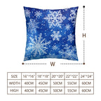 Wnoesat Winter Blue Snowflake Throw Pillow Covers 18x18 Set of 2 Merry Christmas Snowflakes Decorative Pillow Cases Xmas Holiday Outdoor Pillowcase for Farmhouse Living Room Decor