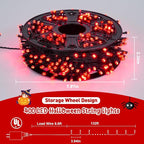 JMEXSUSS 400 LED Red Christmas Lights, 132ft Red String Lights Plug in with Remote, 8 Modes Christmas String Light Outdoor Indoor for Tree Garden Yard Porch House Decorations