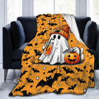 Halloween Blanket for Women Men, Haunted Halloween Themed Design Printed Throw Blankets for Teens Adults Lap, Chair Sofa, Warm Soft Cozy Blanket, 50"x 60"