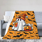 Halloween Blanket for Women Men, Haunted Halloween Themed Design Printed Throw Blankets for Teens Adults Lap, Chair Sofa, Warm Soft Cozy Blanket, 50"x 60"