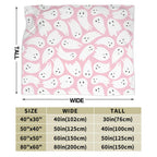 PDDCWAY Pink Halloween Blanket 40"x50" Cartoon Ghost Fleece Throw Blanket for Bed Sofa Couch Kids Kawaii Cute Plush Blanket Pink Fuzzy Blankets Bedroom Flannal Blankets