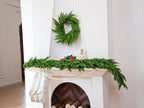22" Real Touch Cypress Pine Wreath Christmas Wreath for Doors Walls Windows Porches Outdoor Indoor Christmas Decorations Xmas Decor