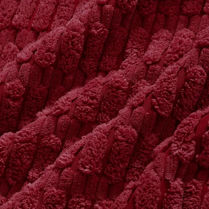 Fancy Homi Wine Red Christmas Lumbar Decorative Throw Pillow Covers 12x24 Inch for Living Room Couch Bedroom, Farmhouse Boho Home Decor, Soft Corduroy Burgundy Rectangle Cushion Case 30x60 cm